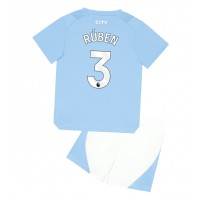 Fotbalové Dres Manchester City Ruben Dias #3 Dětské Domácí 2023-24 Krátký Rukáv (+ trenýrky)